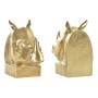 porte-livre DKD Home Decor Doré Rhinocéros Résine Colonial (15 x 7,5 x 14,5 cm)