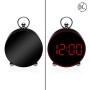 Pendule Réveil Versa Noir Rouge