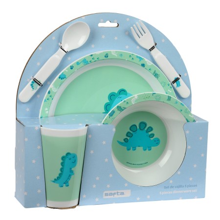 Set de vajilla infantil Safta Dino Poliéster 26 x 26 x 9 cm