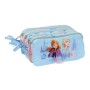 Trousse Fourre-Tout Triple Frozen Ice magic Bleu clair 21,5 x 10 x 8 cm