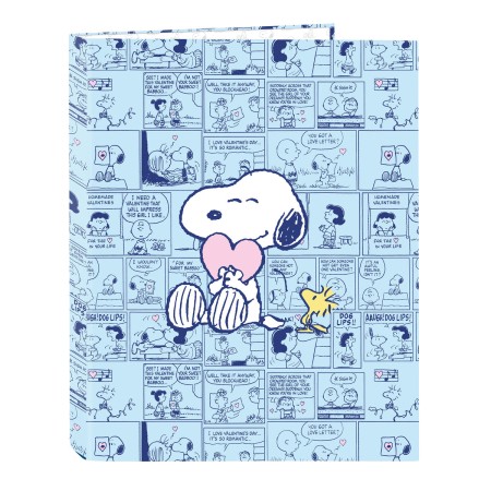 Reliure à anneaux Snoopy Love Bleu A4 26.5 x 33 x 4 cm