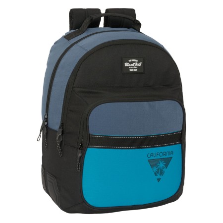 Mochila Escolar BlackFit8 California Azul Negro 32 x 42 x 15 cm