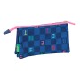Trousse Fourre-Tout Triple Benetton Damero Blue marine 22 x 12 x 3 cm