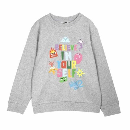 Sweat sans capuche unisex Inside Out Gris