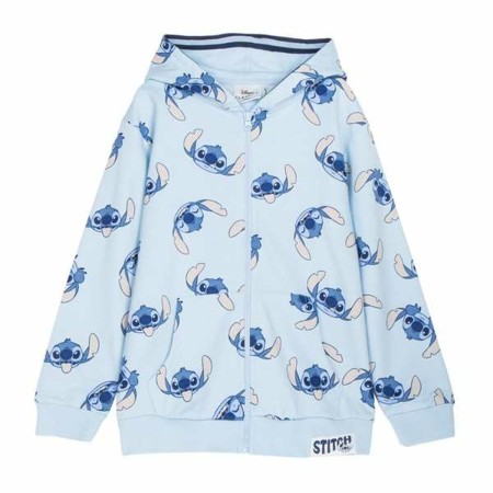 Sudadera con Capucha Niña Stitch Azul claro