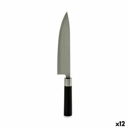 Cuchillo de Cocina Kinvara KT11-5604S01 Negro Plateado Acero Inoxidable Plástico 5 x 33,5 x 2,3 cm (12 Unidades)