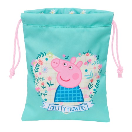 Sac à goûter Peppa Pig Pretty flowers Jaune Menthe