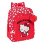 Mochila Escolar Hello Kitty Iconic Blanco Rojo 26 x 34 x 11 cm