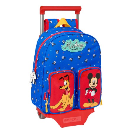 Cartable à roulettes Mickey Mouse Clubhouse Good day Bleu 28 x 34 x 10 cm