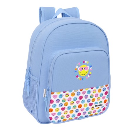 Cartable Smiley Joyful Bleu Multicouleur 32 x 38 x 12 cm