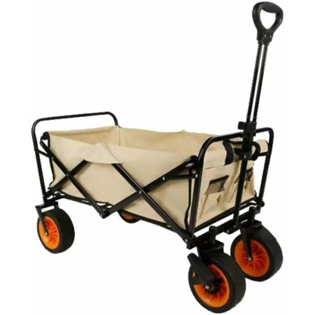 Marbueno Carrito Multiusos Plegable Acero 200 KG Beige Jardin, Playa y Camping 86X50X59 cm 10479