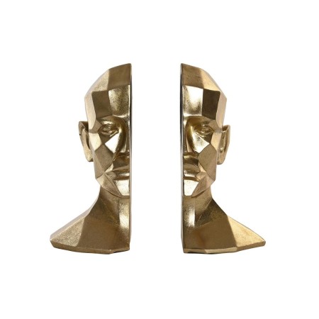 porte-livre DKD Home Decor Doré Visage Résine Glam (23 x 16 x 24 cm)