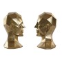 porte-livre DKD Home Decor Doré Visage Résine Glam (23 x 16 x 24 cm)