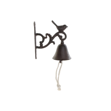 Cloche DKD Home Decor Marron Corde Oiseau Fonte (7 x 15 x 30 cm)