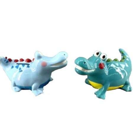 Tirelire DKD Home Decor Crocodile (16 x 9 x 9 cm) (2 Unités)