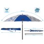 Sombrilla de playa Azul Ø 200 cm SPF50+ Marino