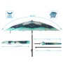 Sombrilla de playa Verde Ø 180 cm SPF50+ Pavo real