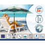 Sombrilla de playa Verde Ø 180 cm SPF50+ Pavo real