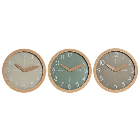 Horloge Murale Home ESPRIT Marron Vert Gris polystyrène 30 x 4 x 30 cm (3 Unités)
