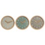 Reloj de Pared Home ESPRIT Marrón Verde Gris Poliestireno 30 x 4 x 30 cm (3 Unidades)