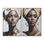 Cadre Home ESPRIT Blanc Marron Doré Colonial Africaine (2 Unités)
