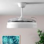 Ventilador de Techo con Luz LED y 4 Aspas Retráctiles Keteez InnovaGoods Blanco 72 W Ø49-104 cm