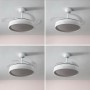 Ventilador de Techo con Luz LED y 4 Aspas Retráctiles Keteez InnovaGoods Blanco 72 W Ø49-104 cm