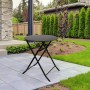 Mesa Plegable Aktive Redonda Negro Acero 60 x 70 cm