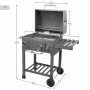 Barbecue à Charbon avec Couvercle et Roulettes Aktive 102 x 65 x 104 cm