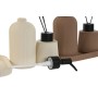 Set de Baño Home ESPRIT Crema Terracota ABS Dolomita 17 x 9 x 2 cm 3 Piezas (2 Unidades)