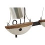 Perchero de Pared Home ESPRIT Blanco Metal Madera de Paulonia Veleros 39 x 10 x 26,5 cm