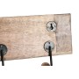 Perchero de Pared Home ESPRIT Blanco Negro Natural Metal Madera de mango Buda 38 x 5 x 16 cm