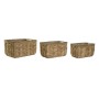 Juego de Cestas Home ESPRIT Natural Hierba marina Fibra natural Boho (3 Piezas)