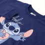 Sweat sans capuche femme Stitch Bleu foncé