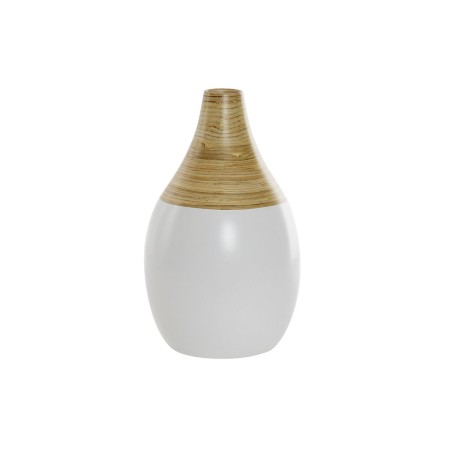 Vase DKD Home Decor Naturel Blanc Bambou (18 x 18 x 31 cm)