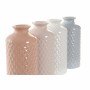 Vase DKD Home Decor Beige Gris Terre cuite Blanc (9 x 9 x 19 cm) (4 Unités)