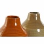 Vase DKD Home Decor Marron Porcelaine Orange (2 Unités) (17 x 17 x 27 cm)