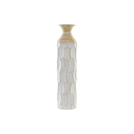 Vase DKD Home Decor Métal Marron Blanc (14 x 14 x 60 cm)