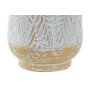 Vase DKD Home Decor Métal Marron Blanc Tropical Feuille d'une plante (21 x 21 x 41 cm)