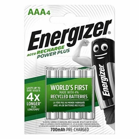 Pilas Recargables Energizer AAA-HR03 700 mAh 1,2 V AAA HR03 (4 Unidades)