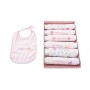 Ensemble de Bavoirs Home ESPRIT Bleu Rose Coton 19 x 29 x 3 cm (4 Unités)