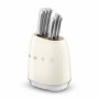 Juego de Cuchillos de Cocina y Soporte Smeg KBSF02CR Crema Acero Inoxidable