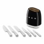 Ensemble de couteaux de cuisine et support Smeg KBSF02BL Noir Acier inoxydable
