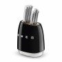 Ensemble de couteaux de cuisine et support Smeg KBSF02BL Noir Acier inoxydable