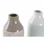 Vase DKD Home Decor Blanc Marron Bicolore Grès (2 Unités) (14 x 14 x 41 cm)