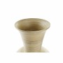 Vase DKD Home Decor Naturel Argenté Doré Nacre noire Bambou Tropical Feuille d'une plante (25 x 25 x 53 cm)