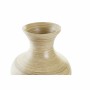 Vase DKD Home Decor Naturel Argenté Doré Nacre noire Bambou Tropical Feuille d'une plante (21 x 21 x 40 cm)