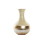 Vase DKD Home Decor Naturel Argenté Doré Nacre noire Bambou Tropical Feuille d'une plante (25 x 25 x 38 cm)