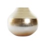 Vase DKD Home Decor Naturel Argenté Doré Nacre noire Bambou Tropical Feuille d'une plante (25 x 25 x 38 cm)