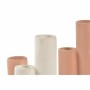 Vase DKD Home Decor Crème Tube Céramique Terre cuite (18 x 4 x 24 cm) (2 Unités)